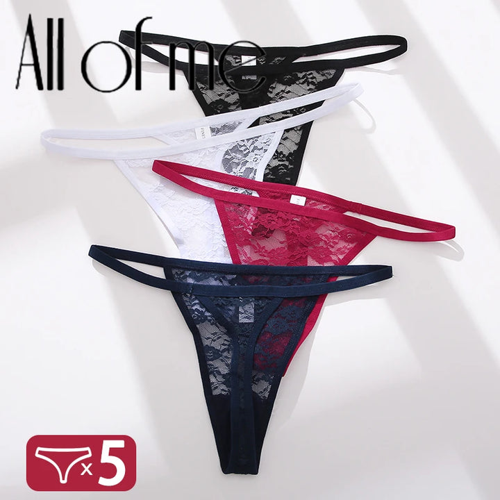 5Pcs Sexy Women's G-String Lace Panties Floral Lingerie Woman Panties Sexy