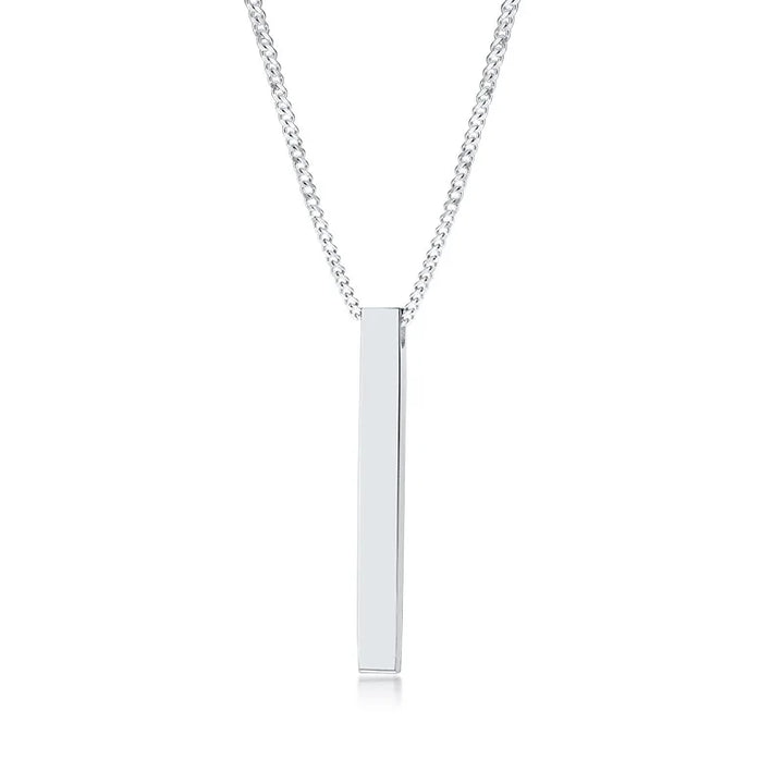 Vnox 3D Vertical Bar Necklaces for Men, Layering Stainless Steel Geometric