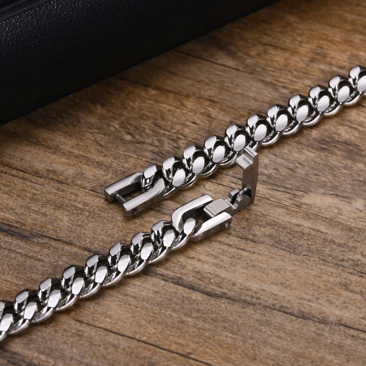 Vnox Cuban Chain Bracelets for Men Women, Solid Stainless Steel Curb