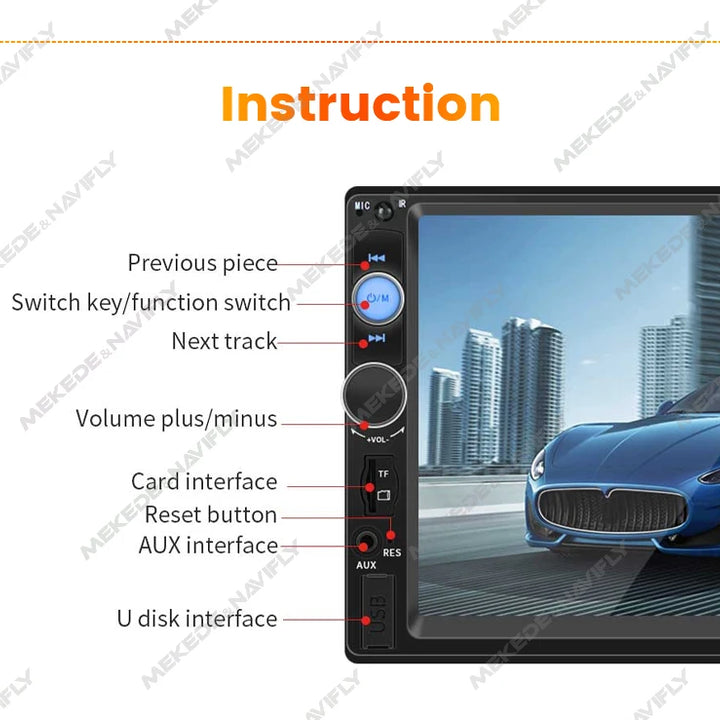 Navifly ND1 2 din Car Radio 7" HD Touch Screen Autoradio Multimedia Player Universal Car Stereo MP5 Player BT SWC TF FM Camera