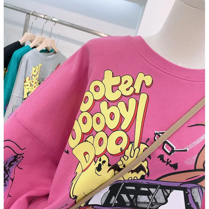 Letter Printing Sweatshirt Women High Street Cartoon Puppy Car Clothes