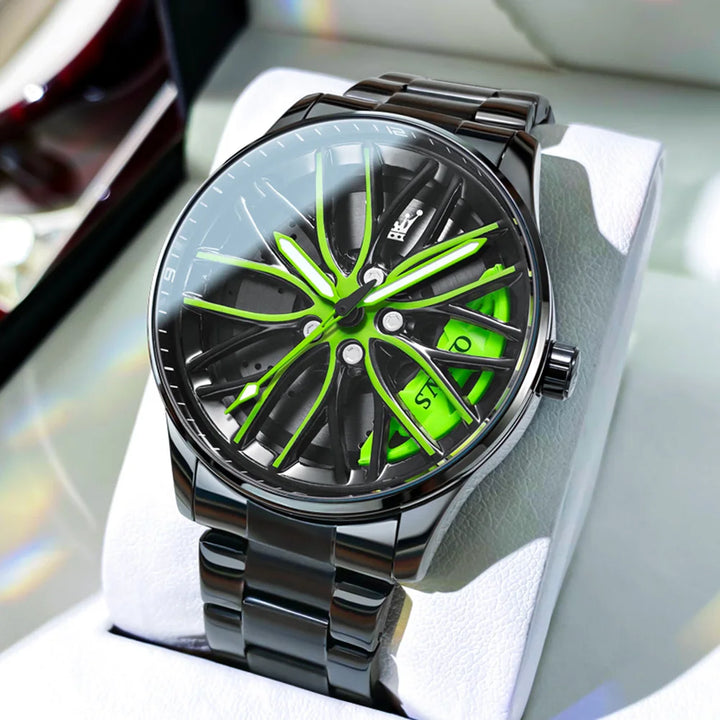 OLEVS Wheel Men's Luxury Watch Waterproof Rotary