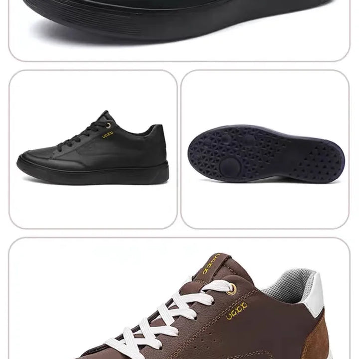 High Quality Men Sports Shoes Genuine Leather Platform Casual Shoes