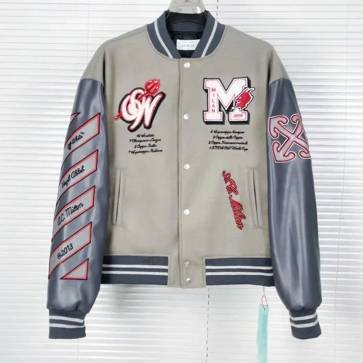 Trendy Soccer Fashion New Men's Embroidered Bomber Jacket Hip Hop Letter