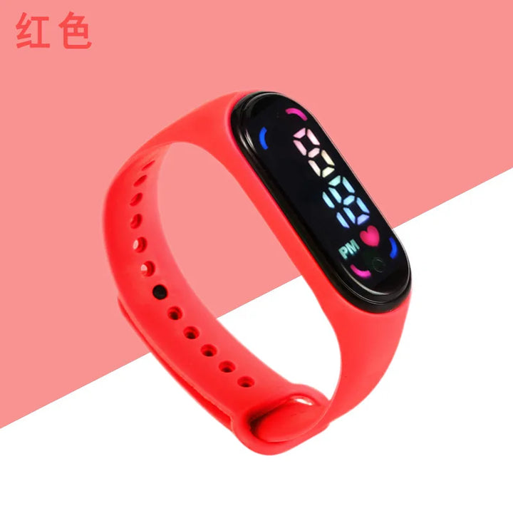 Children'S Waterproof Sports Smart LED Watch Outdoor Silicone Bracelet