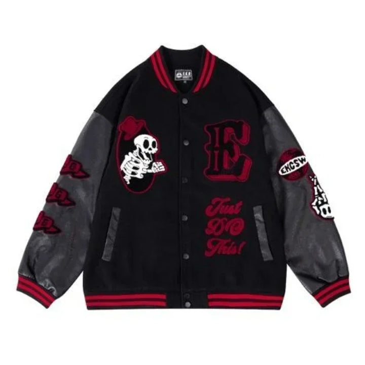 Trendy Soccer Fashion New Men's Embroidered Bomber Jacket Hip Hop Letter