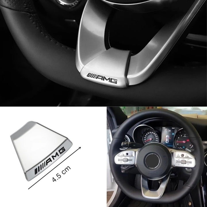 Badge Steering Wheel Decoration Trim Sticker For Mercedes Benz AMG