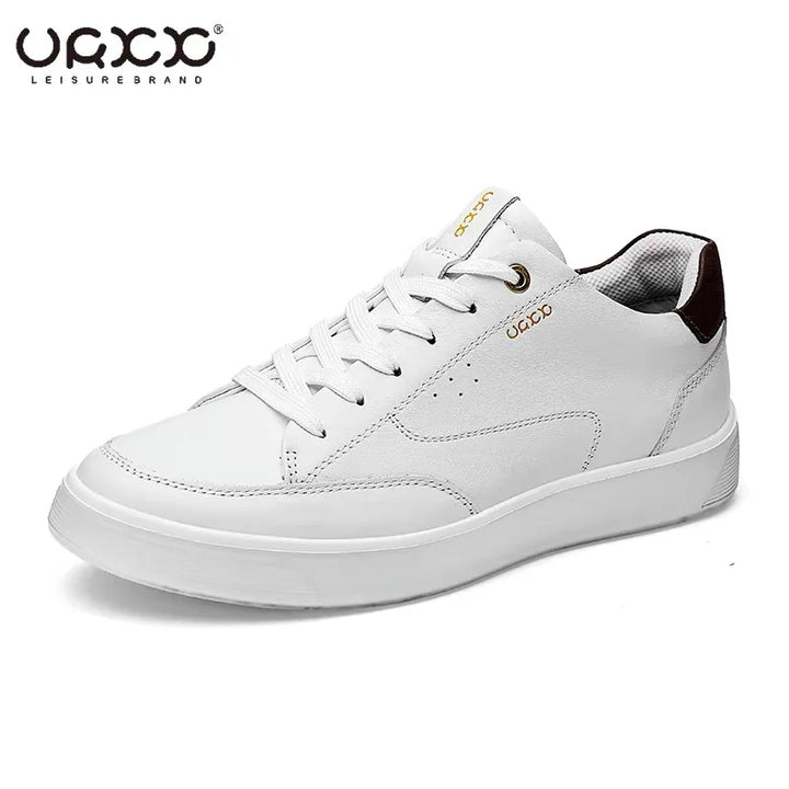 Fashion Genuine Leather Men White Sneakers Breathable Comfort Classic