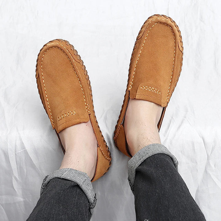 Suede Leather Men Loafers Super Soft Casual Shoes For Men Slip