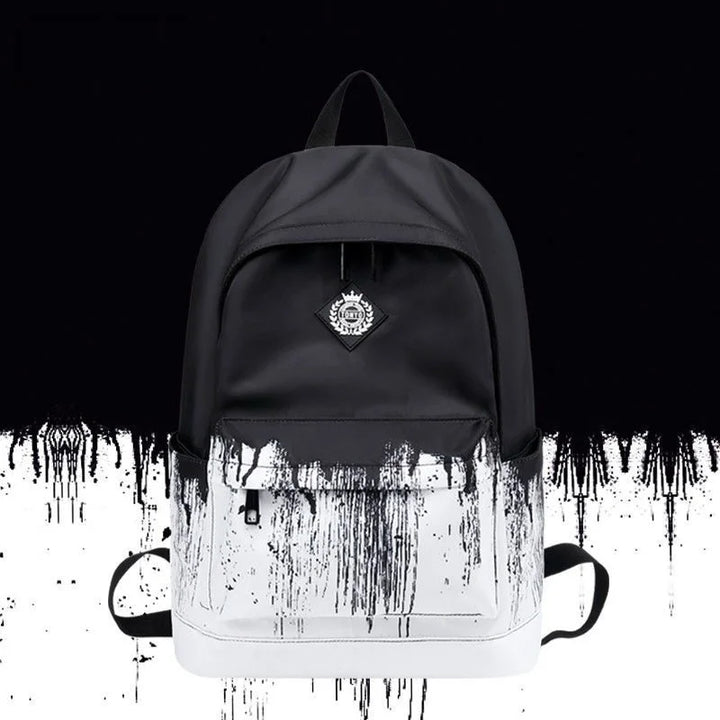 Black White School Satchel Unisex Casual Daypack Lightweight