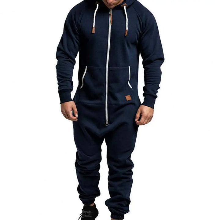 Winter Men Jumpsuit Plus Fleece Keep Warm Winter Clothing Thick Hoodie