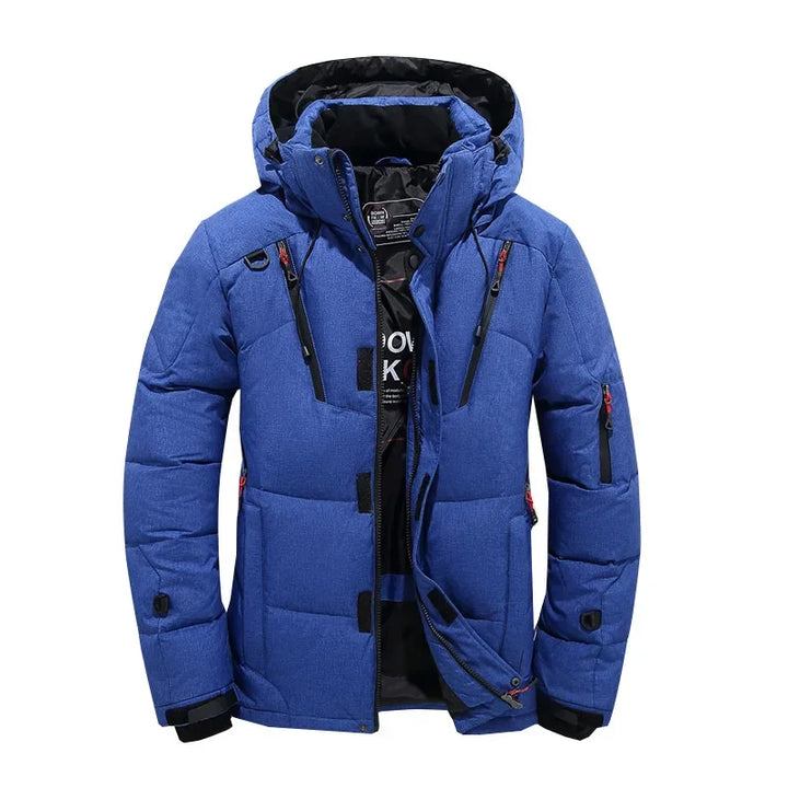 Thick Down Jacket with Collar for Men, Warm Parka, Casual Coat, Waterproof