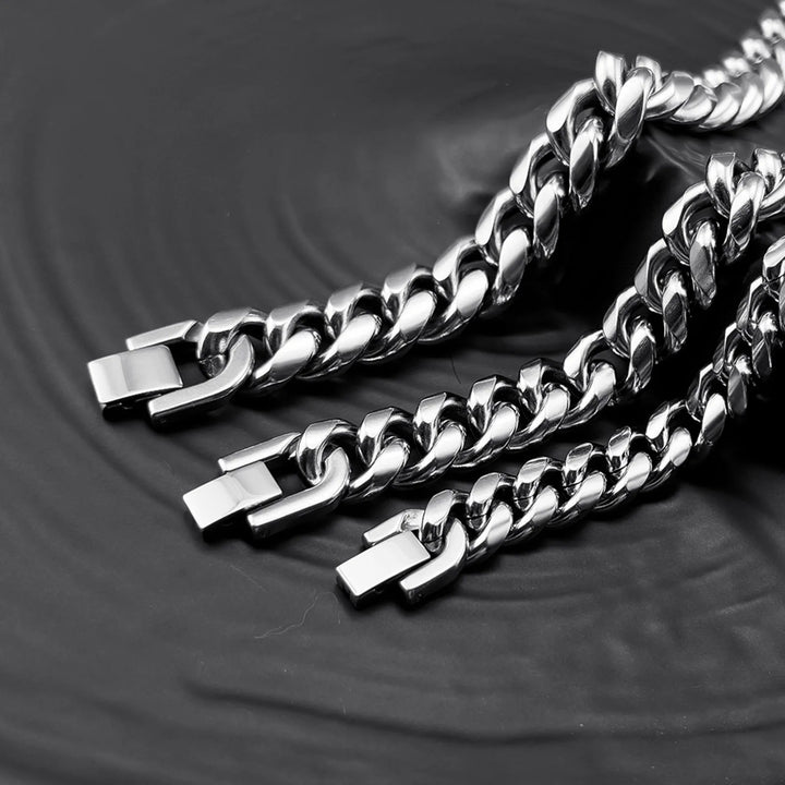 Vnox Cuban Chain Bracelets for Men Women, Solid Stainless Steel Curb