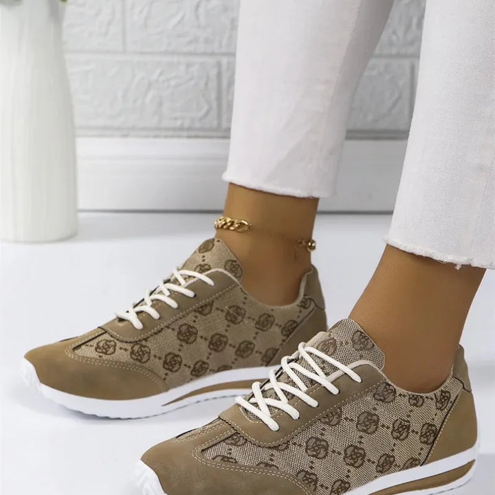 Retro Flower Embroider Brand Design Sneakers Women