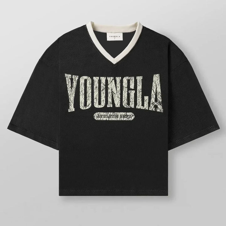 YOUNGLA American fashion brand oversized T-shirt Men's sports fitness