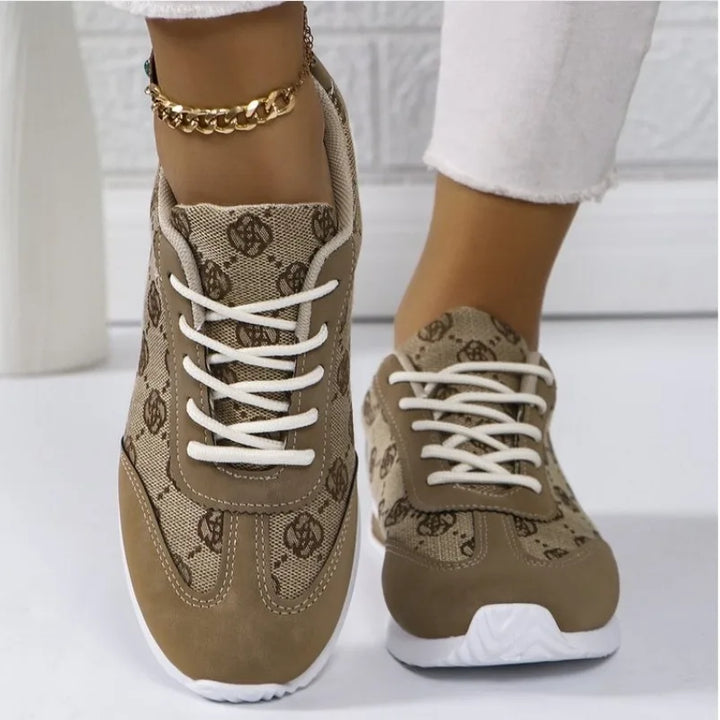 Retro Flower Embroider Brand Design Sneakers Women