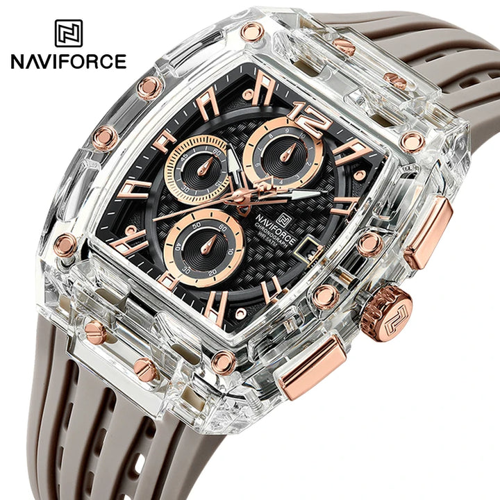 New NAVIFORCE Men's Quartz Multifunction Watches Fashion Sports Chronograph