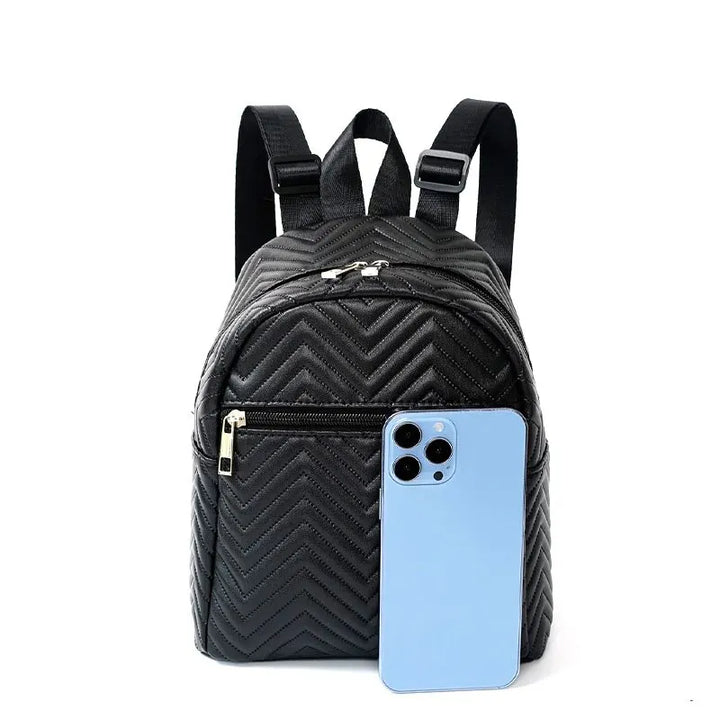 Mini Chevron Functional Women Fashion Quilted Backpack