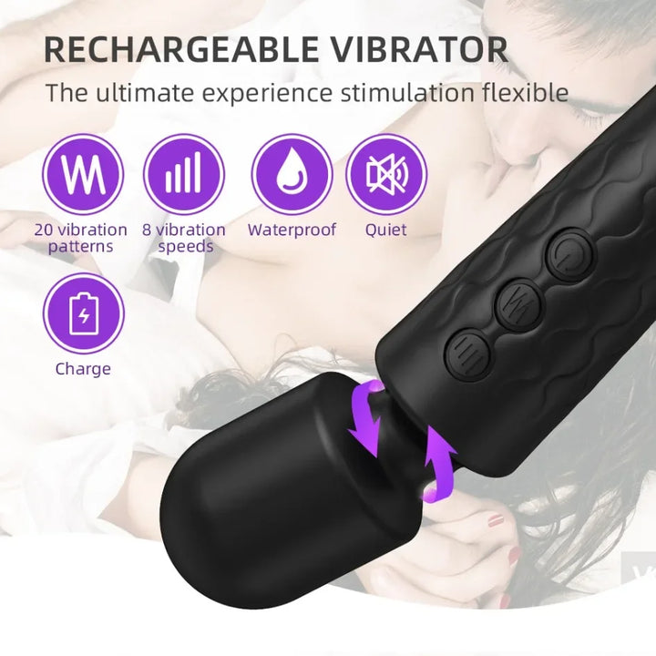 20 Speeds AV Vibrator Powerful Handheld Wand Massager Anal Dildo G spot