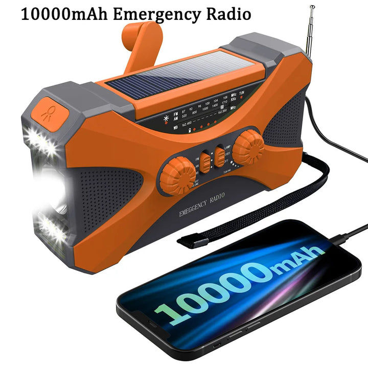 Hot Emergency Radio 10000mAh Weather Solar Hand Crank Radio AM/FM LED Flashlight