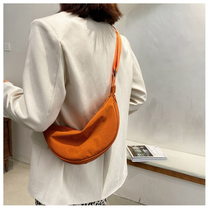 Women Shoulder Bags Solid Color Nylon Dumpling Messenger Bag 2025