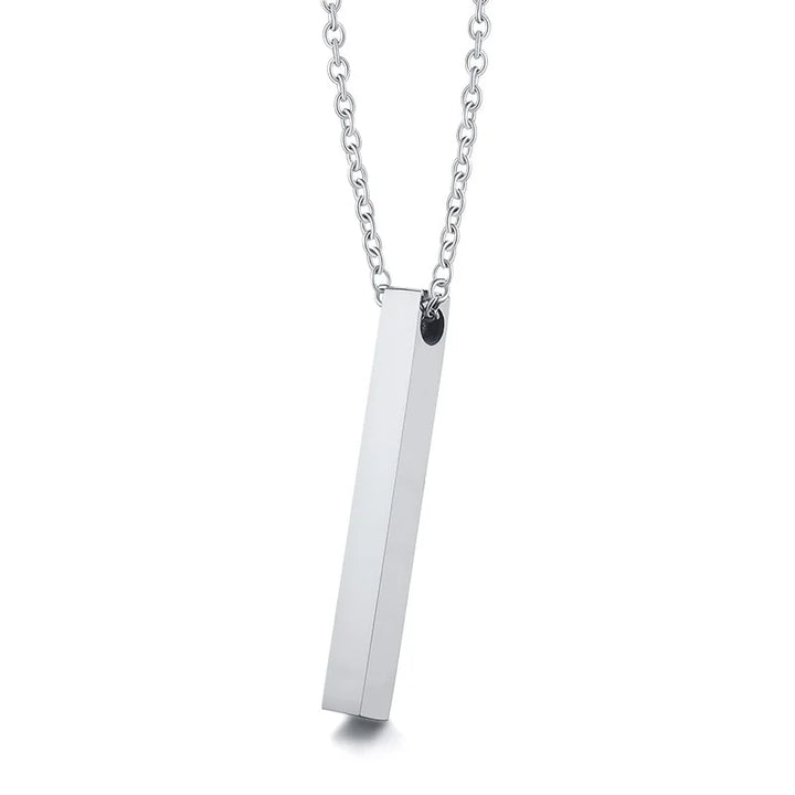 Vnox 3D Vertical Bar Necklaces for Men, Layering Stainless Steel Geometric