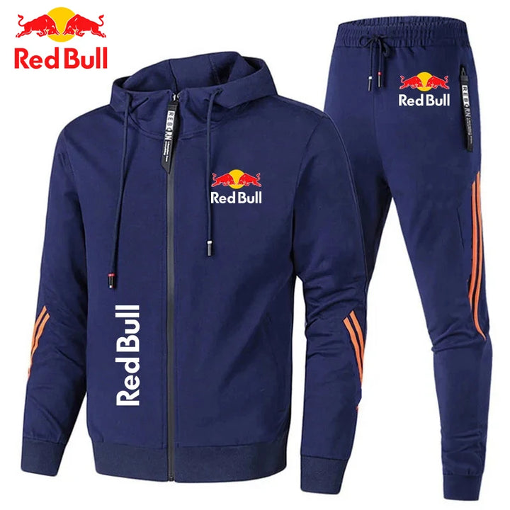 2025Red Bull Logo Men's Hoodie Set 2-piece New Red Bull Printed Jacket Men's