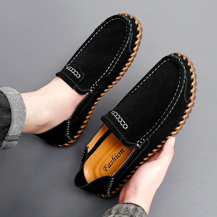 Suede Leather Men Loafers Super Soft Casual Shoes For Men Slip