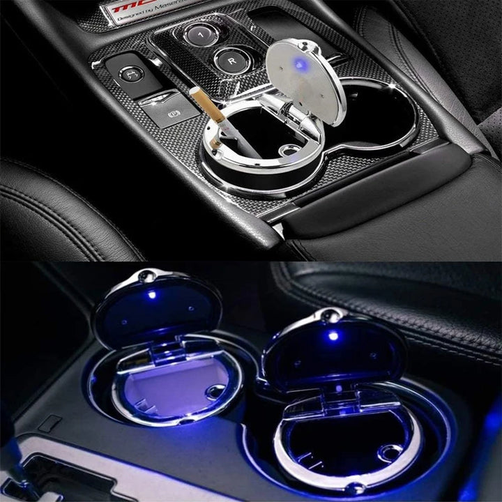 Car Ashtray Car Garbag Can with Led Light with Cover Creative Personality