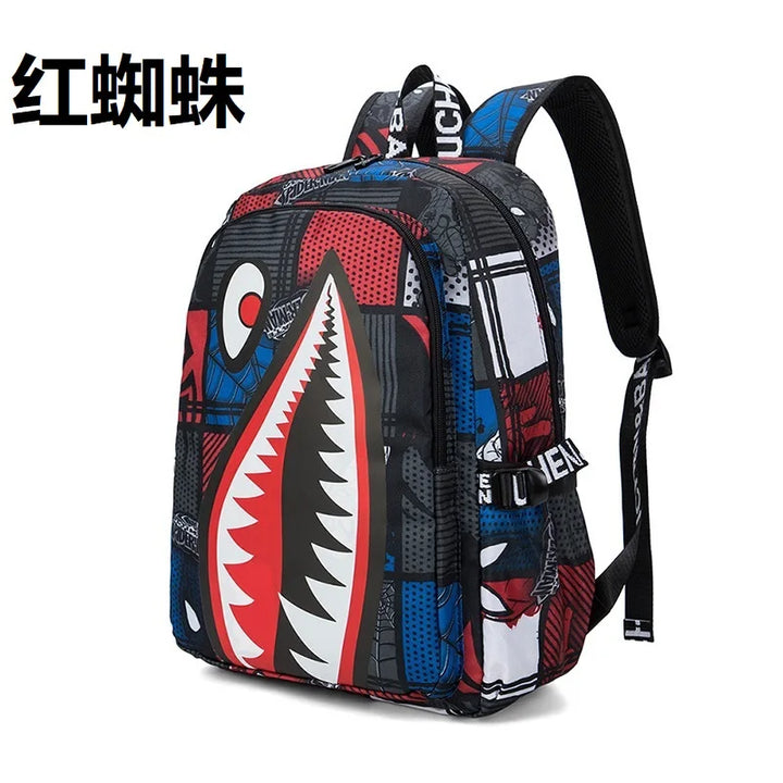 Designer shark mouth school backpacks college student girl boys waterproof