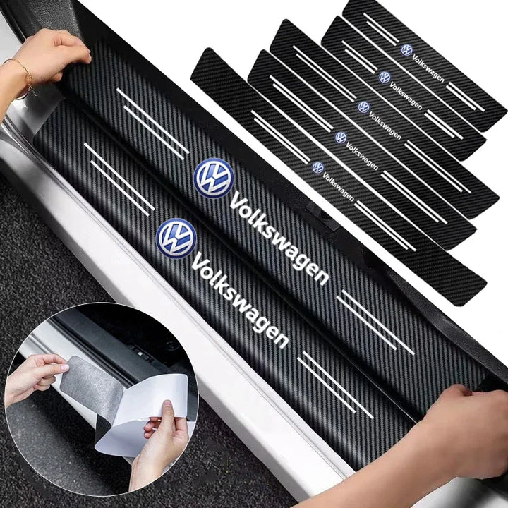 Car By Sill Scuff Plate Carbon Fiber Stickers Volkswagen