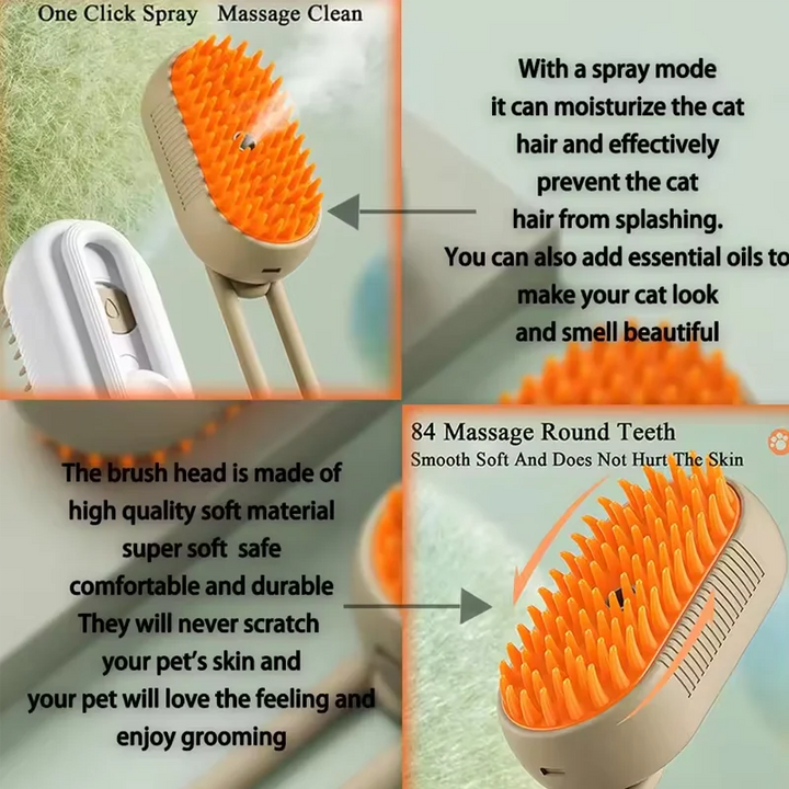 3-in-1 Electric Dog and Cat Hair Brush fo straightening and Comforting Pet Hair.