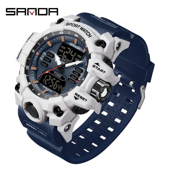 SANDA Luxury G Style Men's Electronic Watch Outdoor Sports LED Analog