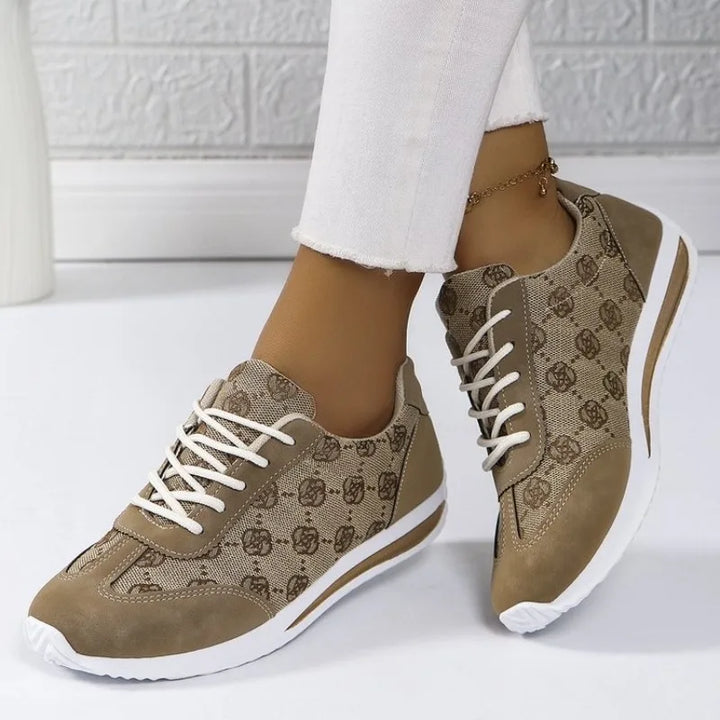 Retro Flower Embroider Brand Design Sneakers Women