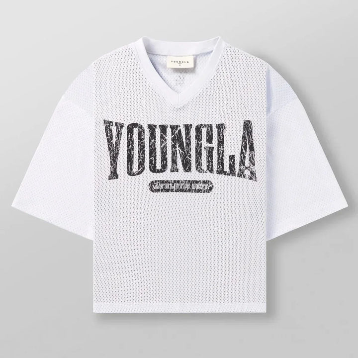 YOUNGLA American fashion brand oversized T-shirt Men's sports fitness