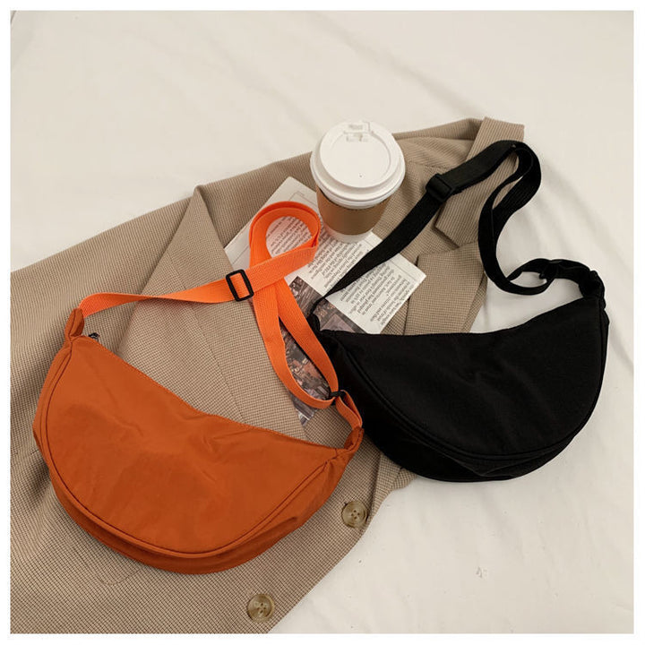 Women Shoulder Bags Solid Color Nylon Dumpling Messenger Bag 2025