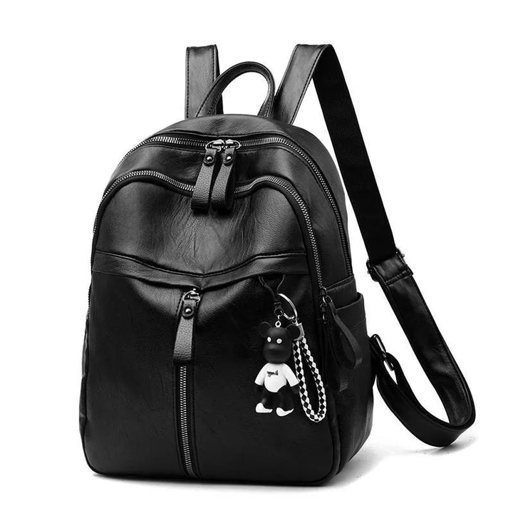 Black Backpacks for Women High Capacity PU Waterproof College Backpack Trendy Women Laptop School Bags Girl Travel School Bags