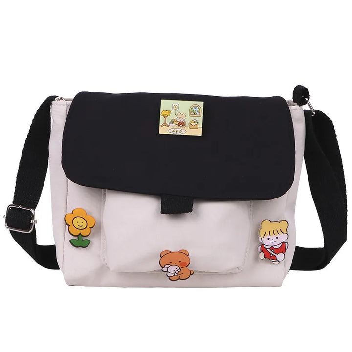 Crossbody Bags Women Canvas Flap-bag Kawaii Harajuku All-match Students Casual