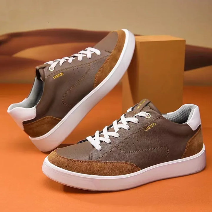 Fashion Genuine Leather Men White Sneakers Breathable Comfort Classic