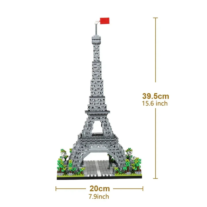 Knew Built 3 Size Choice Paris Eiffel Tower Micro Mini Building Blocks Toy France’s