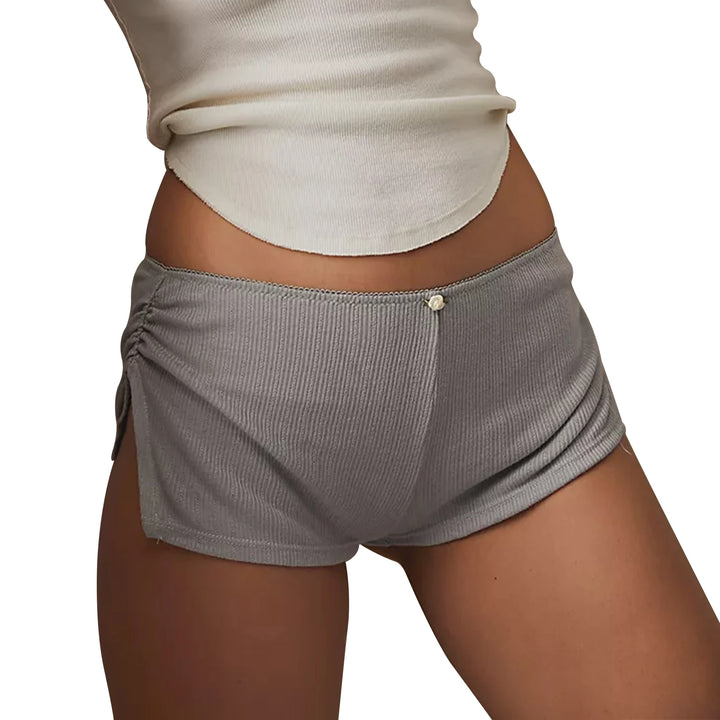 Women Casual Pajama Shorts Soft Comfy Side Split Ruched Elastic Lounge Pants