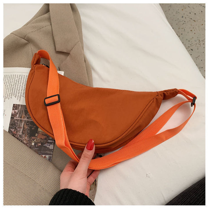 Women Shoulder Bags Solid Color Nylon Dumpling Messenger Bag 2025