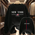 New York Fashion Printed O-Neck Hoodies for Men Spring Autumn Male Warm Long