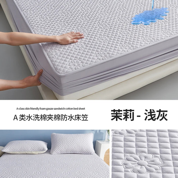 New Waterproof and Cotton Bed Hat Class A Washable Cotton Mattress Cover with Elastic Bedspread 160x200 150x200 153x203