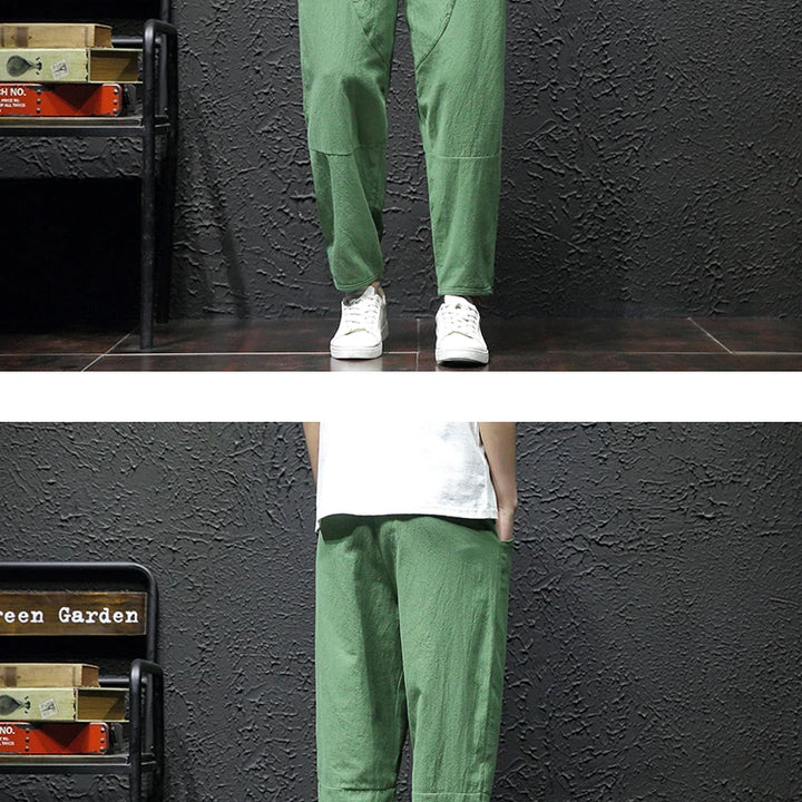 100% Cotton Ankle Length Pants Summer Casual Pants Man Trendy