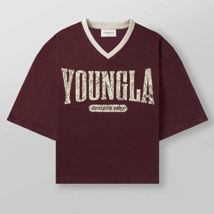 YOUNGLA American fashion brand oversized T-shirt Men's sports fitness