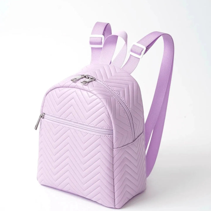 Mini Chevron Functional Women Fashion Quilted Backpack