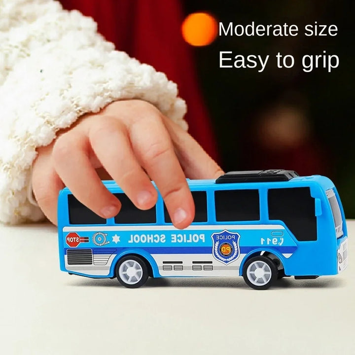 2Pcs Mini Bus Model Toy Pull Back