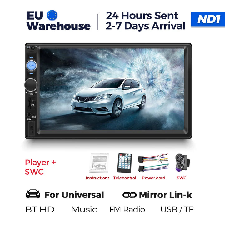 Navifly ND1 2 din Car Radio 7" HD Touch Screen Autoradio Multimedia Player Universal Car Stereo MP5 Player BT SWC TF FM Camera