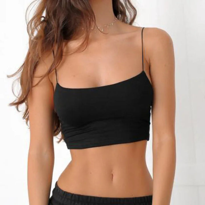 Sexy Tank Top Black Halter Crop Tops Women